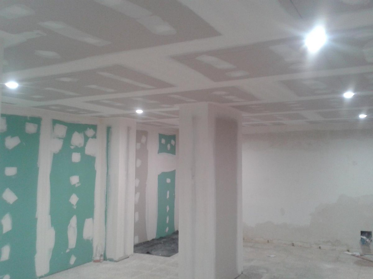 Techo de pladur terminado y listo para pintar